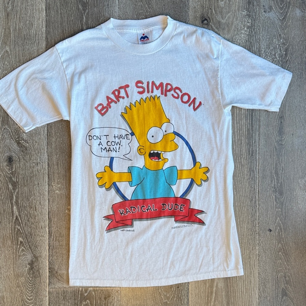 Vintage Bart Simpson 1989 Radical Dude Graphic T-Shirt 0024